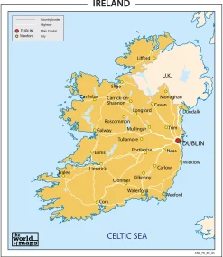 Ierland 3-cijferige postcodekaart 650
