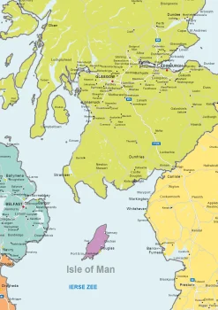 Ierland en de UK / Verenigd Koninkrijk staatkundige kaart 1536