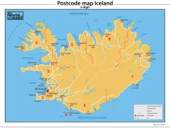 IJsland 3-cijferige postcodekaart 84