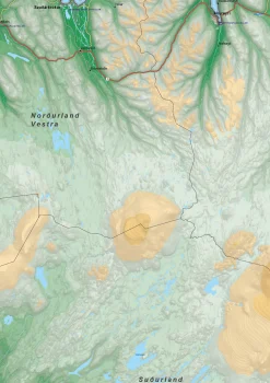 IJsland Kaart Natuurkundig 1585