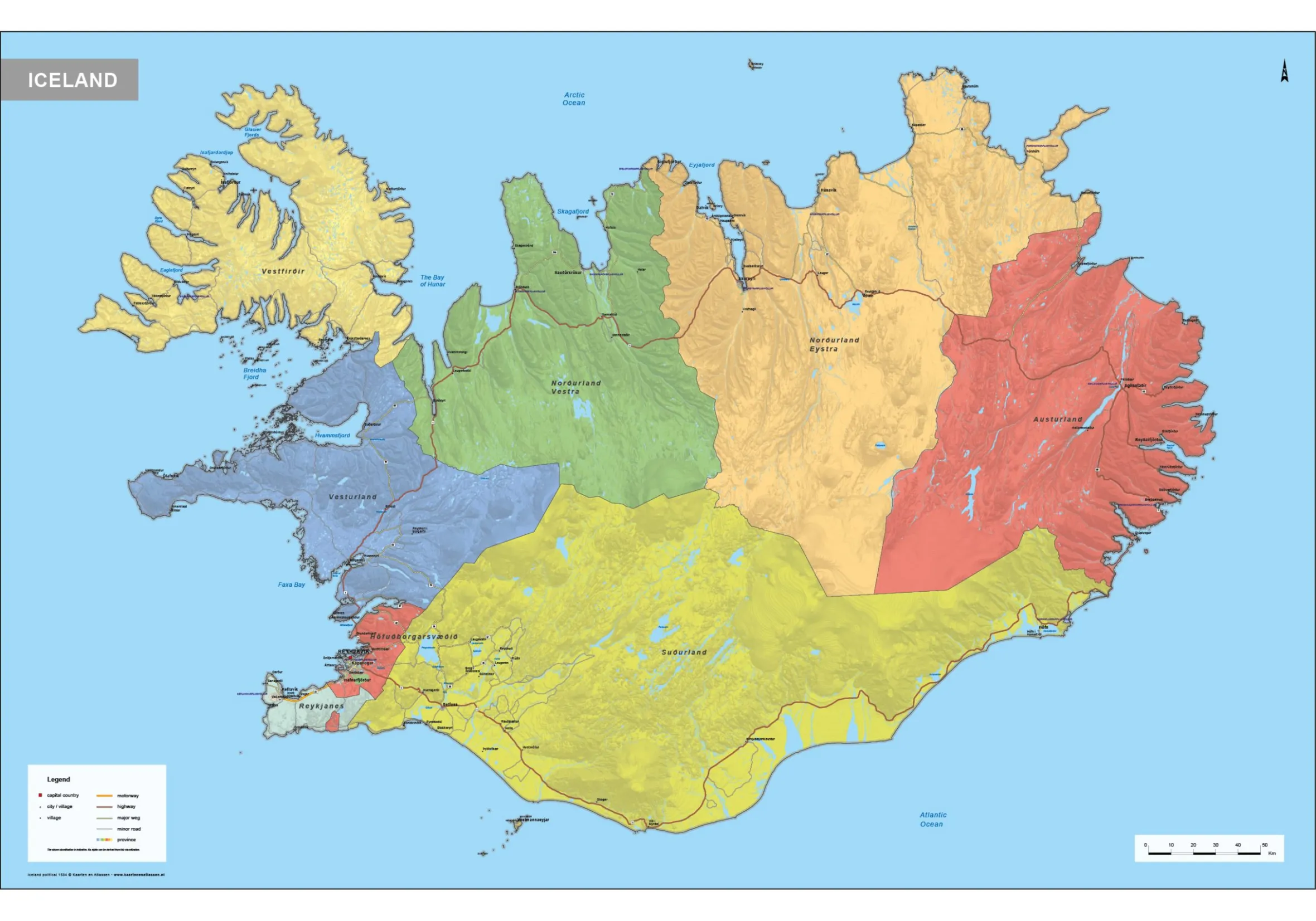 IJsland Kaart Staatkundig 1584