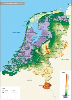 Informatieve natuurkundige kaart Nederland 1826