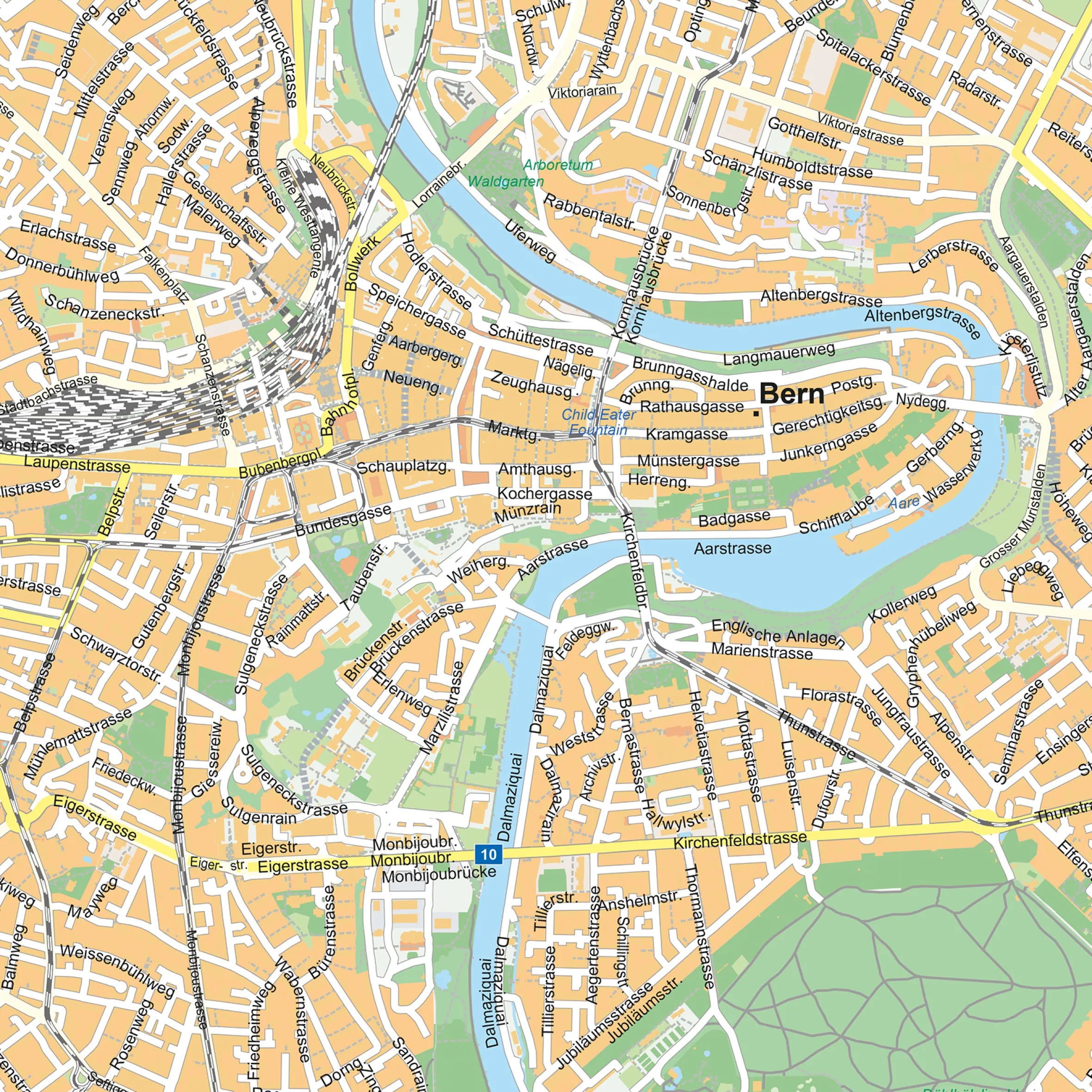 Kaart Bern / Berne Stadsplattegrond 1871