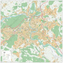 Kaart Bern / Berne Stadsplattegrond 1871