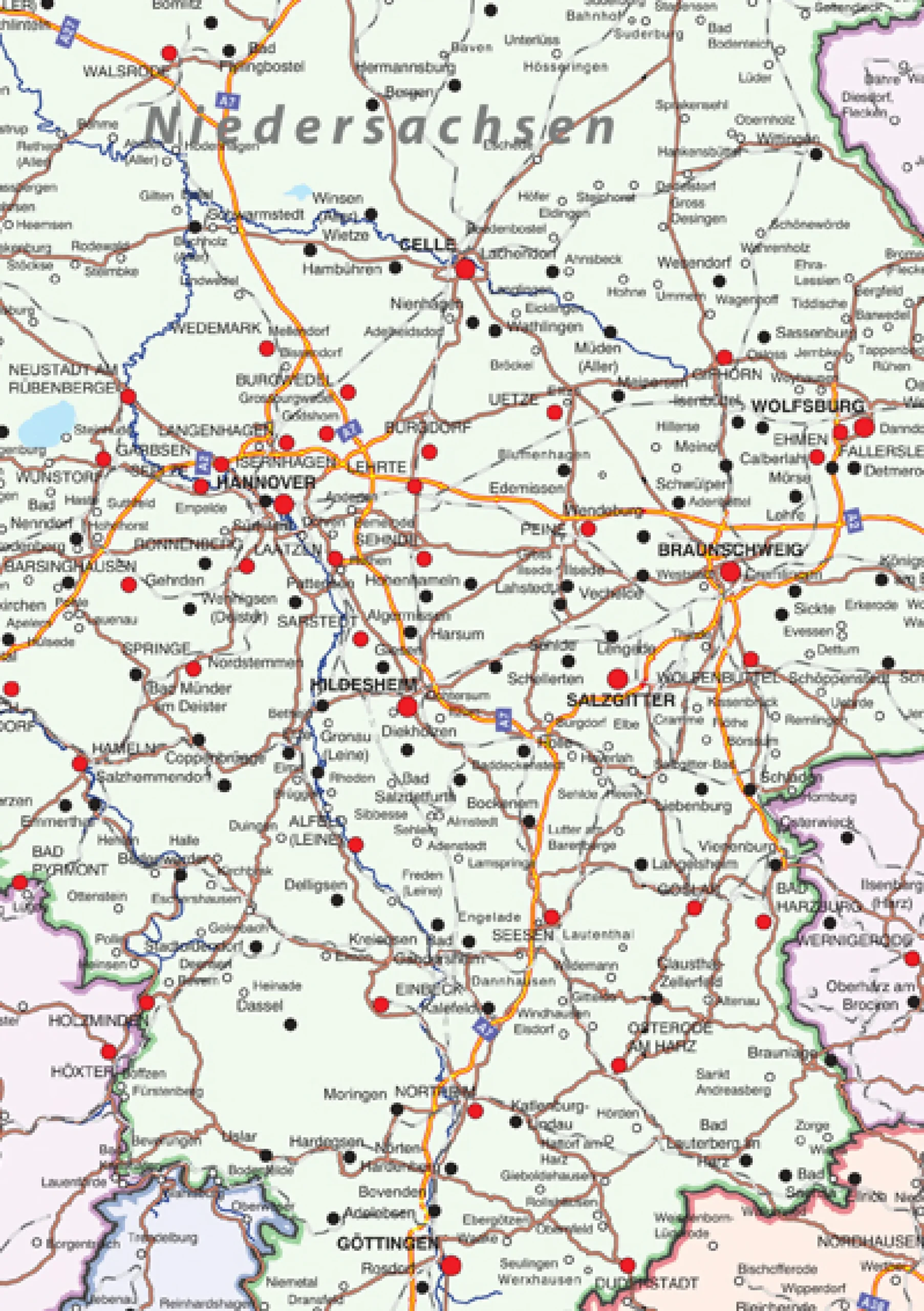 Kaart Duitsland met contouren 291