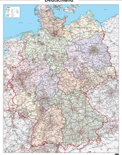 Kaart Duitsland zeer gedetailleerd 289