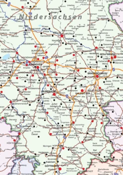 Kaart Duitsland zeer gedetailleerd 289