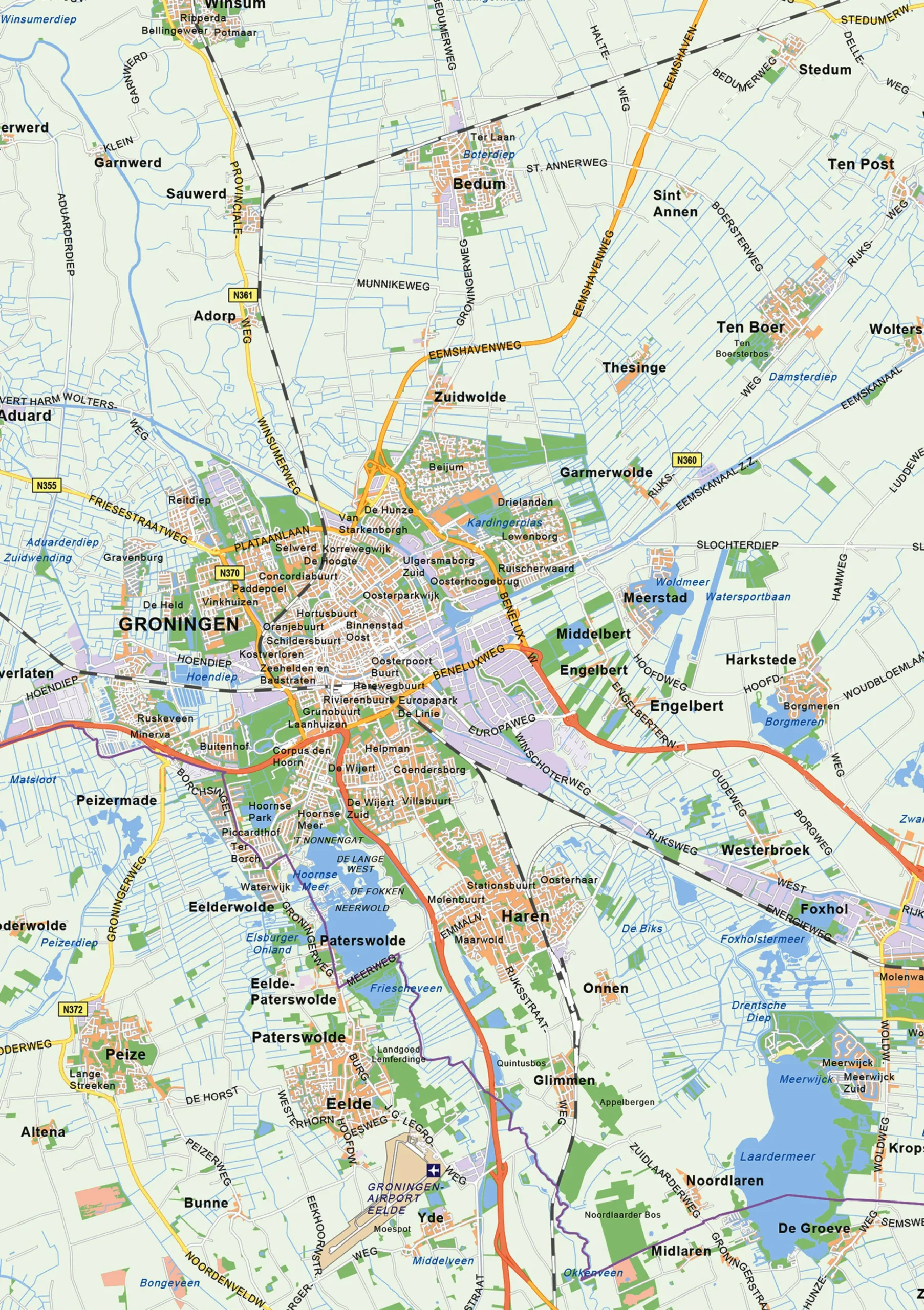 Kaart: Friesland, Groningen & Drenthe 1488