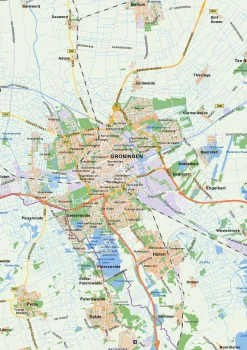 Kaart: Friesland, Groningen & Drenthe 1489