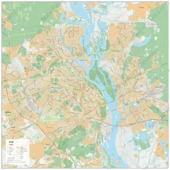 Kaart Kiev / Kyiv Stadsplattegrond 1878