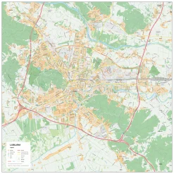 Kaart Ljubljana 1881