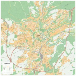 Kaart Luxemburg / Luxembourg 1884