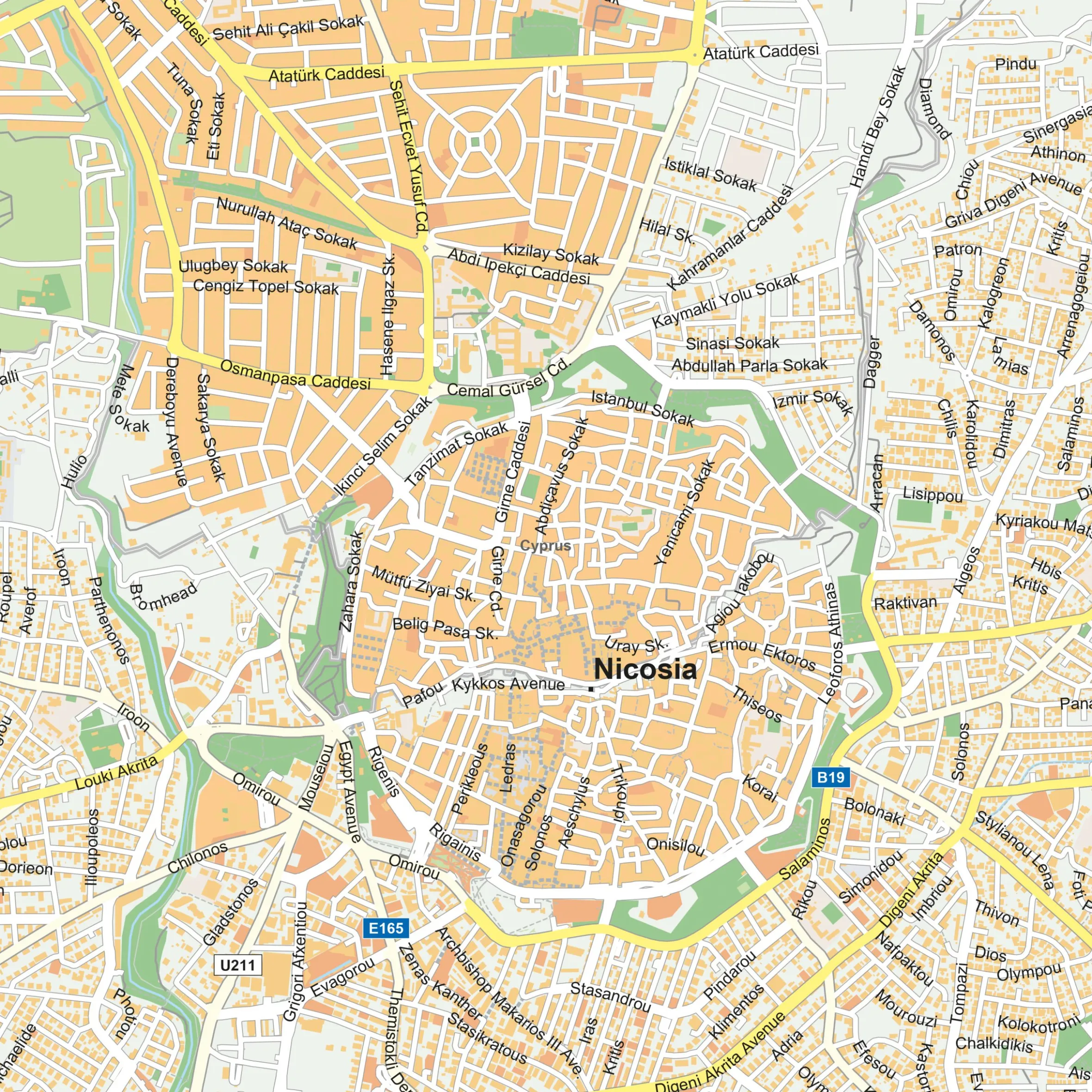 Kaart Nicosia 1915