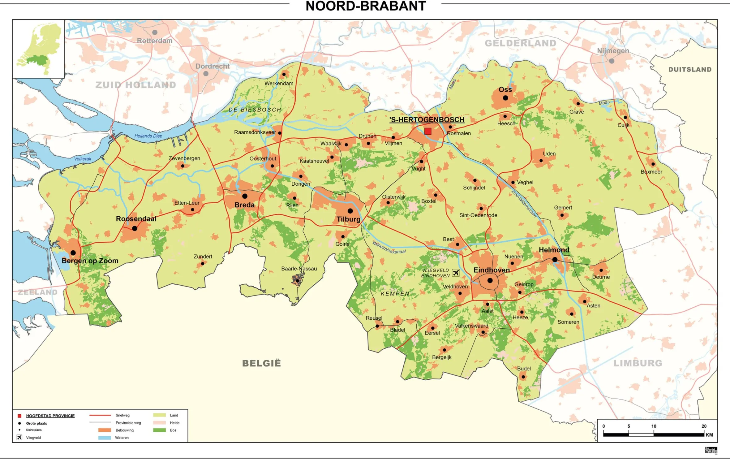 Kaart Noord-Brabant 455