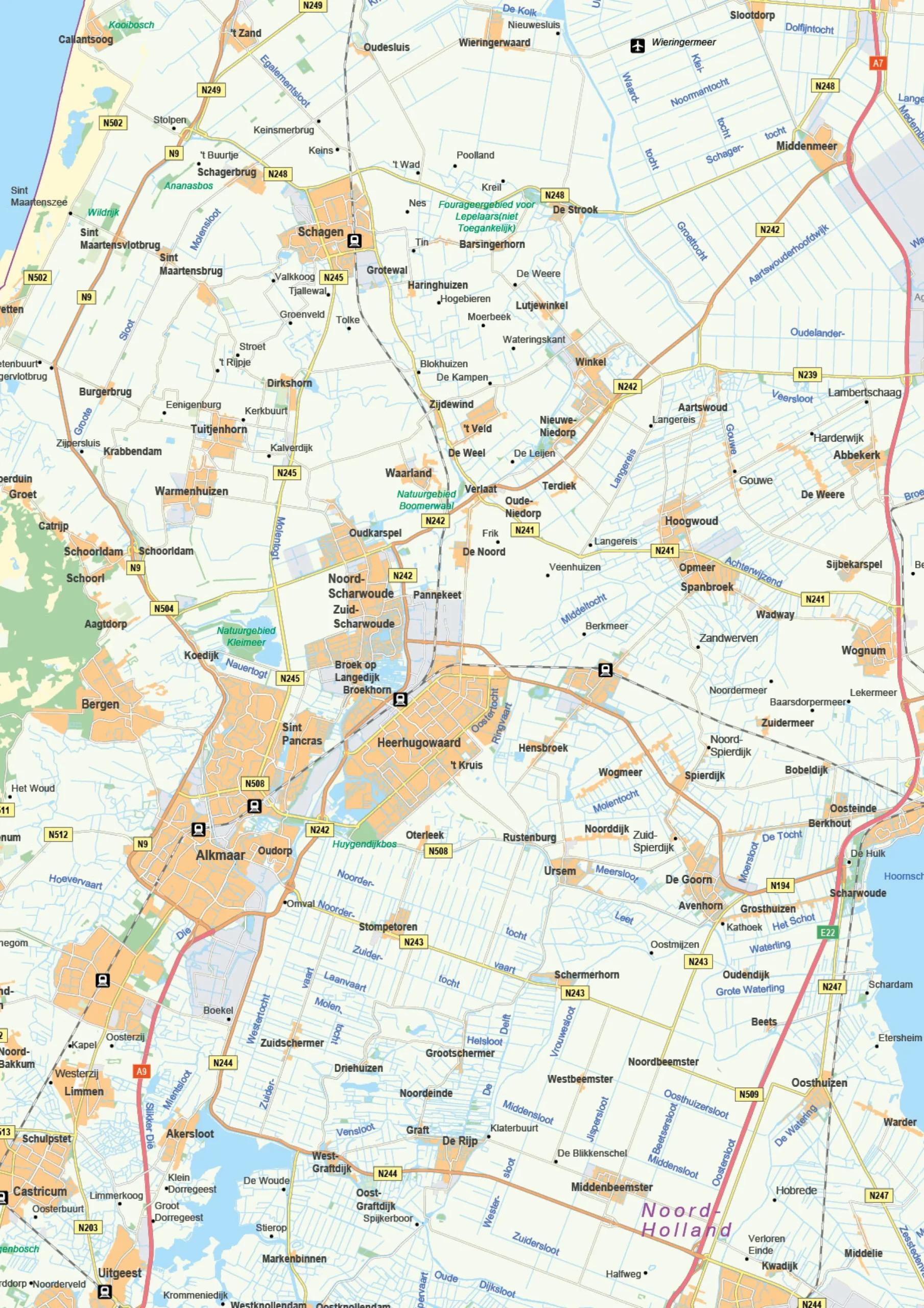 Kaart Noord-Holland 444