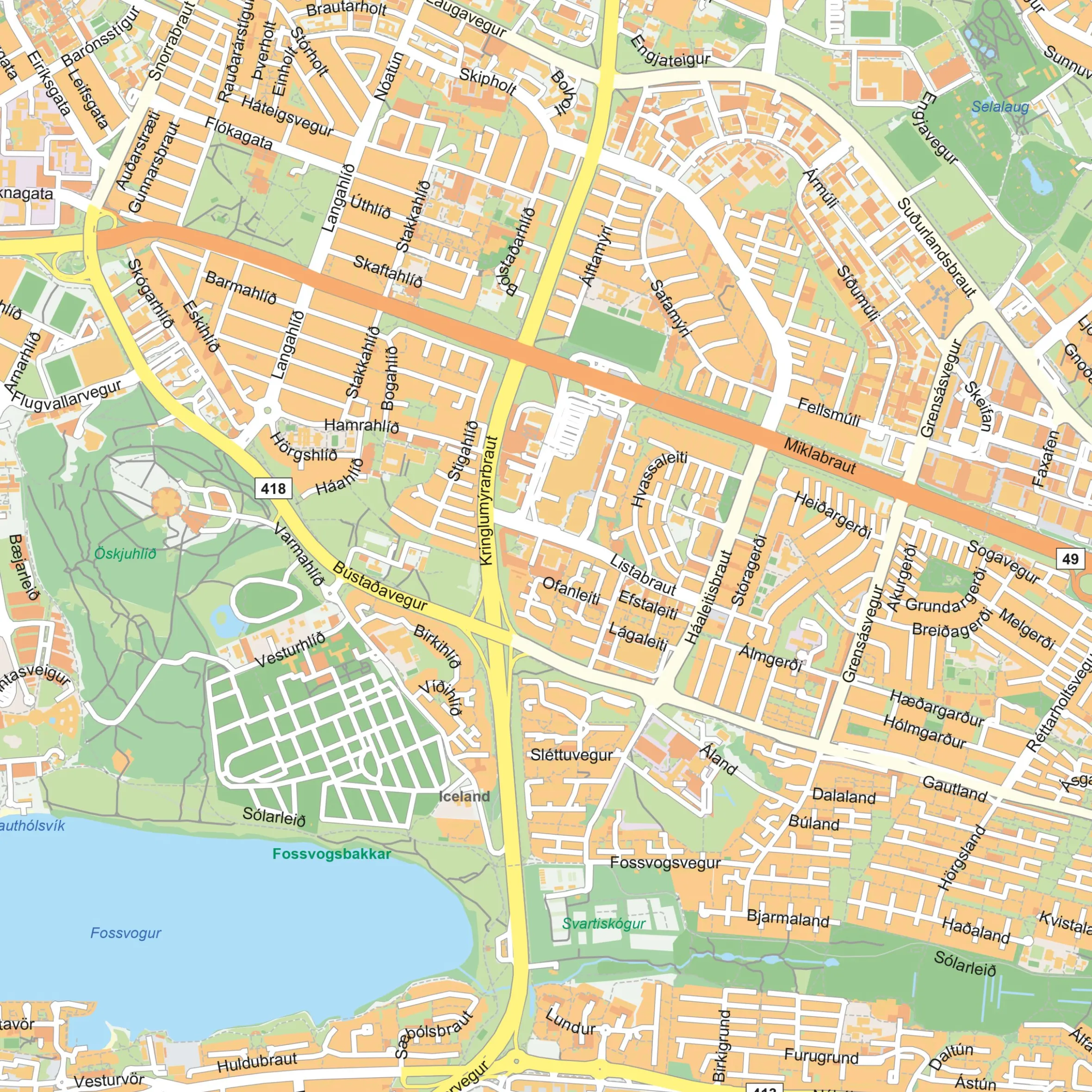 Kaart Reykjavik 1896