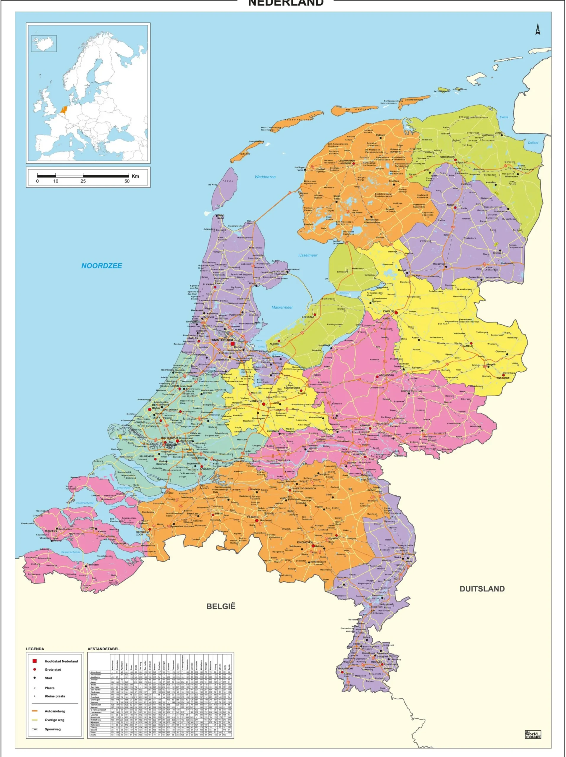 Kaart van Nederland 833