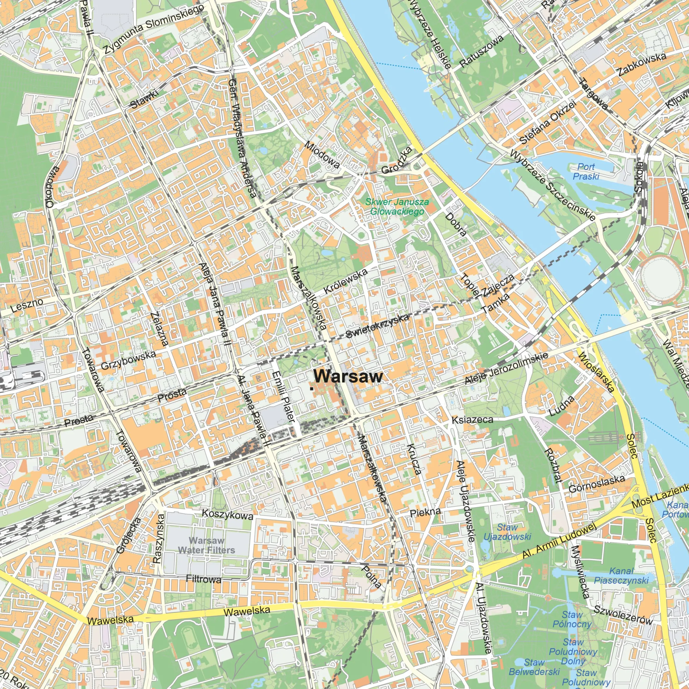 Kaart Warschau / Warsaw 1911