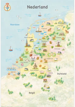 Kinderkaart Nederland met Provincies 1824