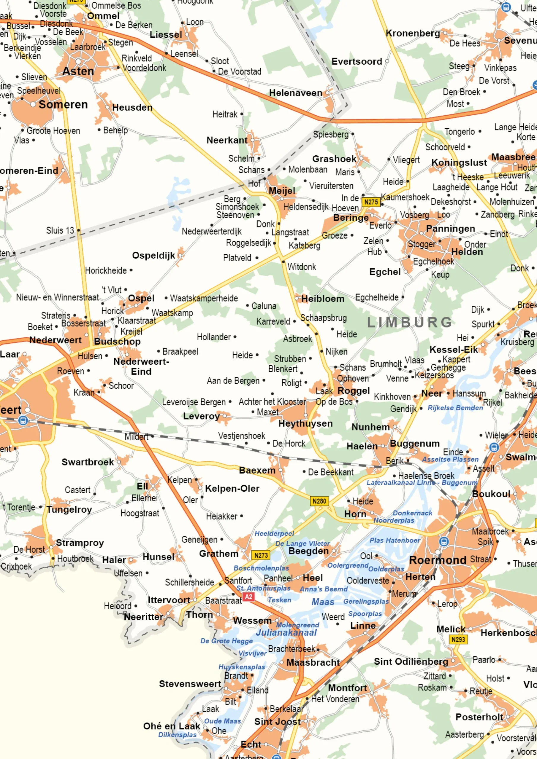 Limburg Provinciekaart Staatkundig 1555