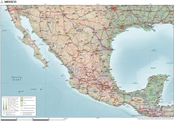 Mexico natuurkundige kaart 1709