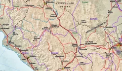 Mexico natuurkundige kaart 1709