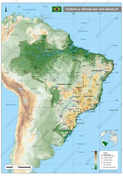 Natuurkundige kaart Brazilië 1532