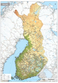 Natuurkundige kaart Finland 1734
