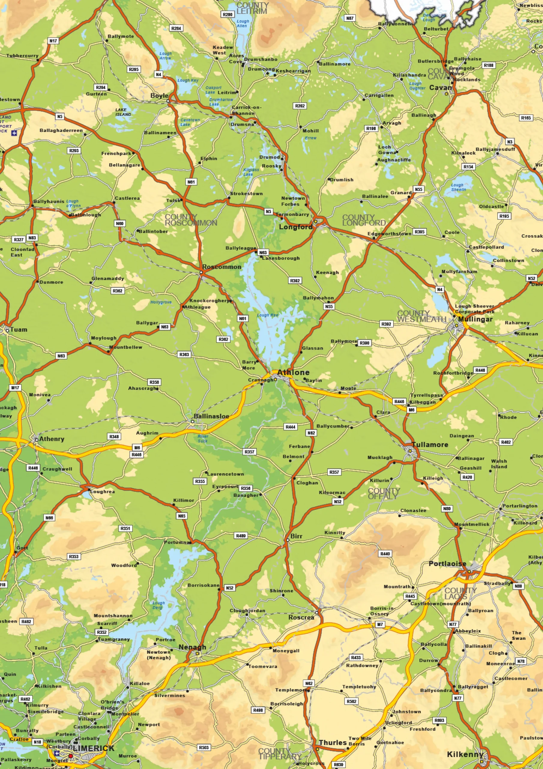 Natuurkundige kaart Ierland 1728