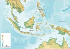 Natuurkundige kaart Indonesië 1809