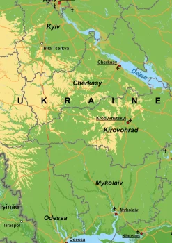 Natuurkundige Kaart Oekraïne / Ukraine 1777