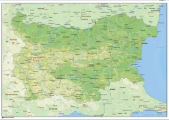 Natuurkundige landkaart Bulgarije 1427