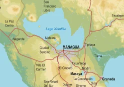 Natuurkundige Landkaart Nicaragua 2053