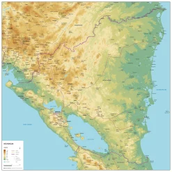 Natuurkundige Landkaart Nicaragua 2053