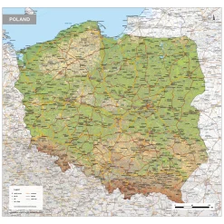 Natuurkundige landkaart Polen 1623