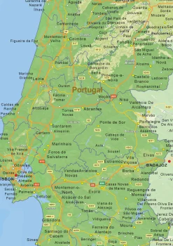 Natuurkundige landkaart Portugal 1459