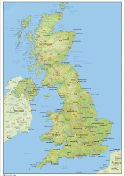 Natuurkundige landkaart United Kingdom 1469