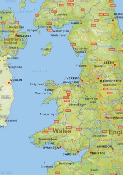Natuurkundige landkaart United Kingdom 1469