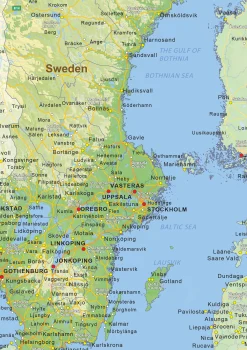 Natuurkundige landkaart Zweden 1471