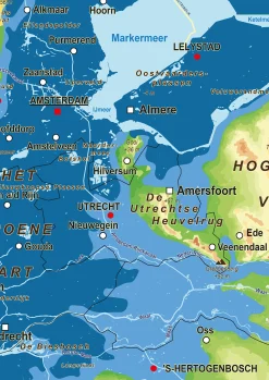 Natuurkundige Overstromingskaart Nederland 1494