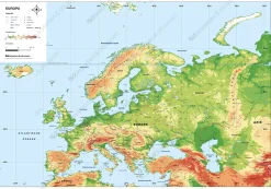 3 Natuurkundige Schoolkaarten NL/Europa/Wereld 1833