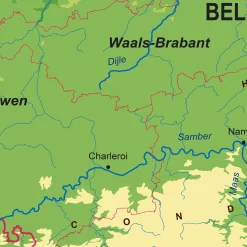 3 Natuurkundige Schoolkaarten BE/Europa/Wereld 1834
