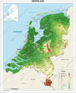 Natuurkundige Schoolkaart Nederland 1413