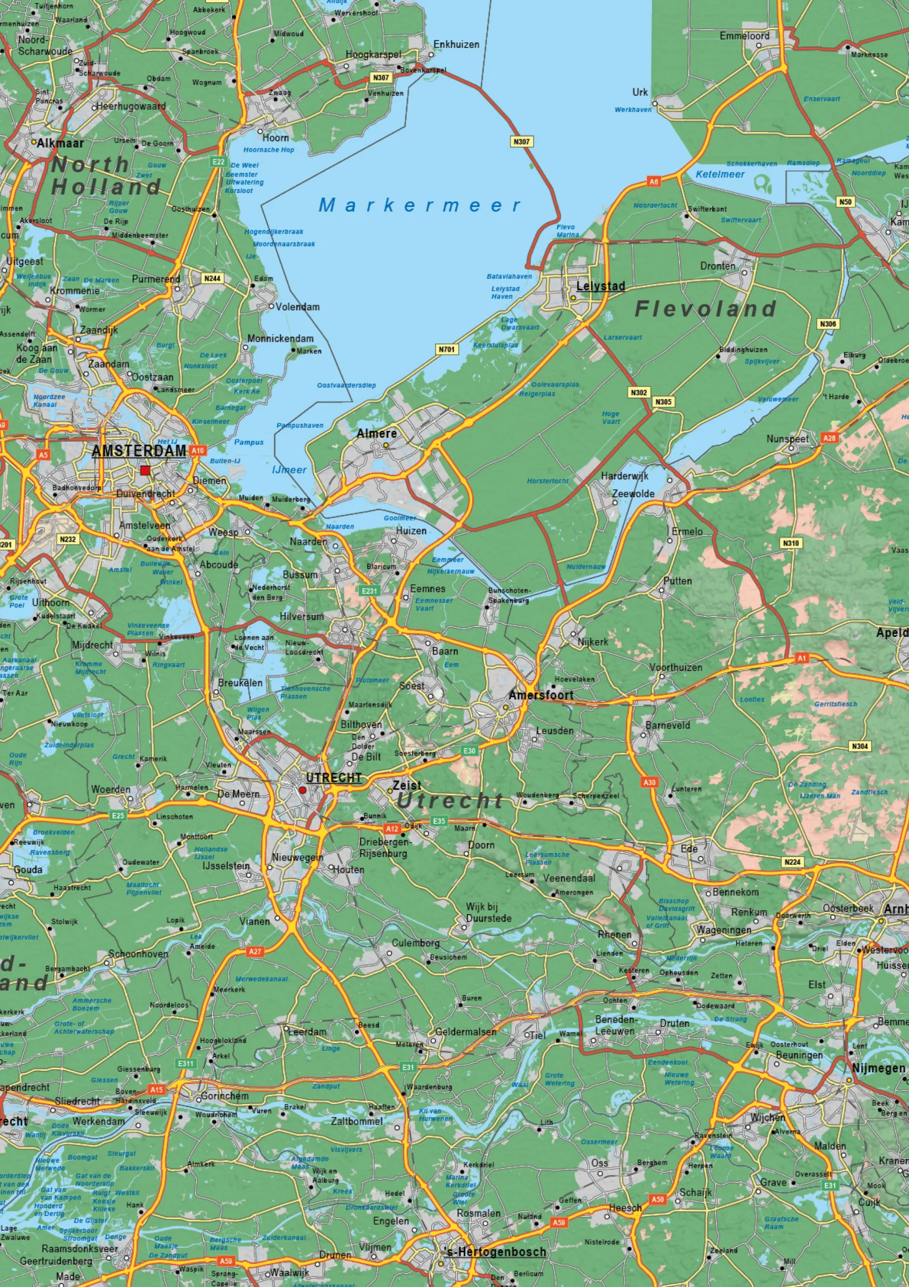 Nederland Kaart Natuurkundig 1688