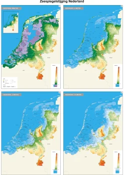 Nederland Kaart Zeespiegelstijging 1787