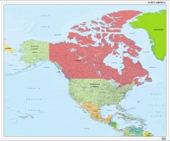 Noord-Amerika kaart staatkundig 1279