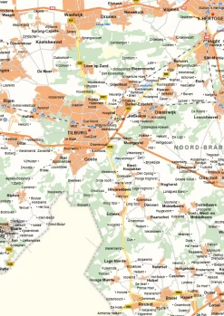 Noord-Brabant Provinciekaart Staatkundig 1556