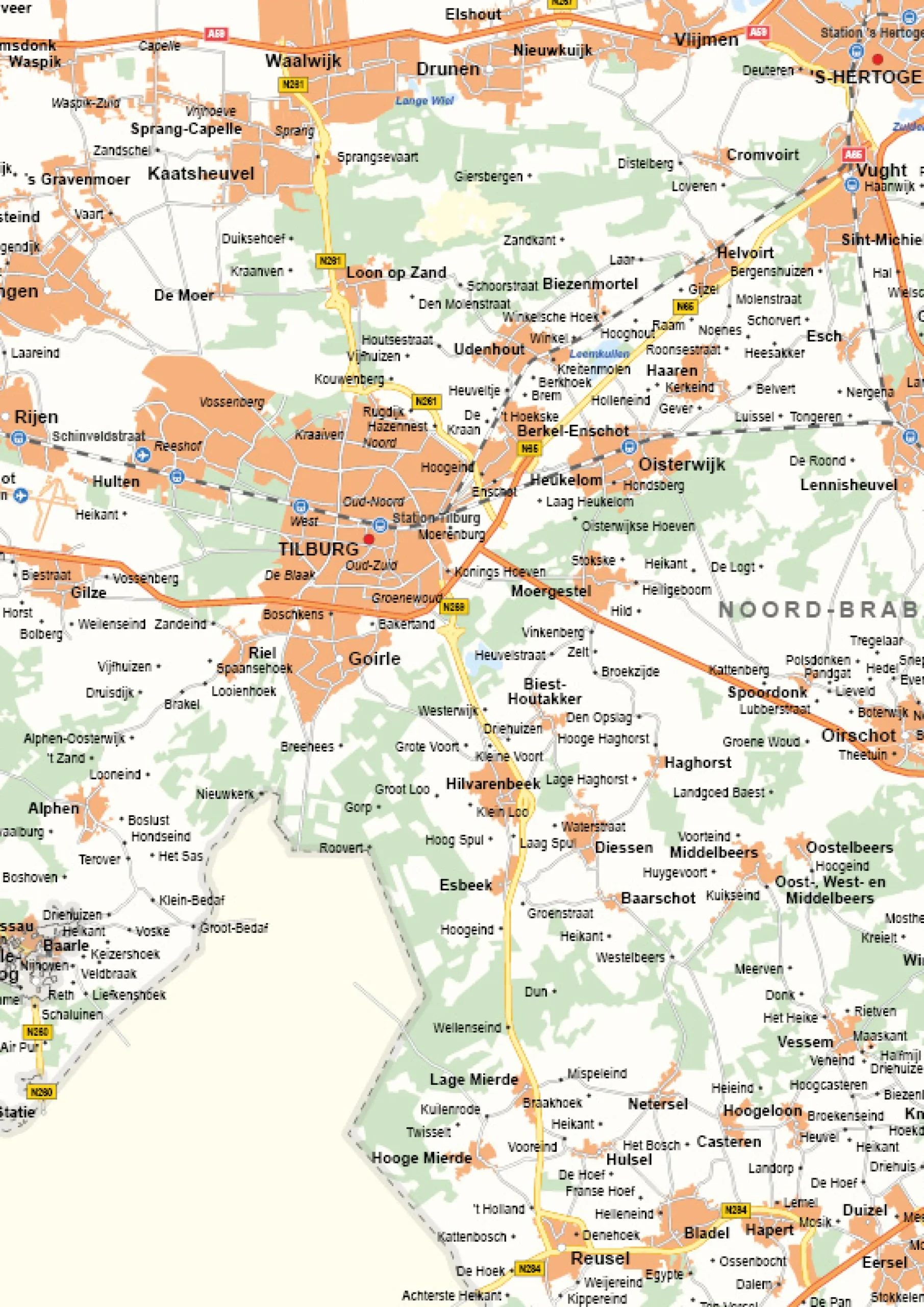 Noord-Brabant Provinciekaart Staatkundig 1556