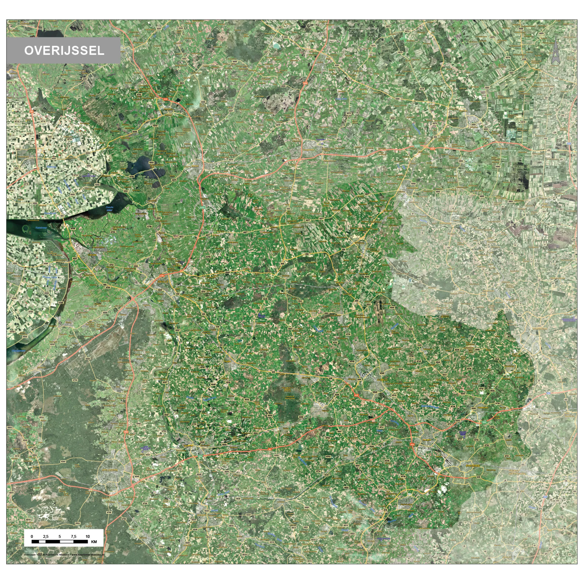 Overijssel Satellietkaart 1660