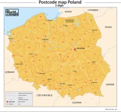 Polen 2-cijferige postcodekaart 202